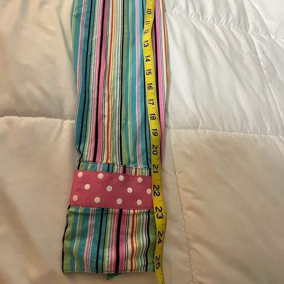 Shirtales Women’s Blouse Striped Ribbon Collar Flip Cuff Size M Long Sleeve - Picture 10 of 13